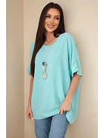 Halenka oversize s přívěskem mintová