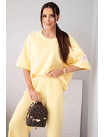 Dámský máslový komplet z viskózy mikina a široké kalhoty světle fialový Dámský máslový komplet z viskózy mikina a široké kalhoty světle fialový