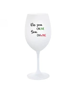 NIE SOM ONLINE SOM ONWINE - biely pohár na víno 350 ml