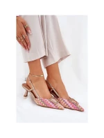 Lodičky na jehlovém podpatku GG-88-53 zlato-růžové - Givana