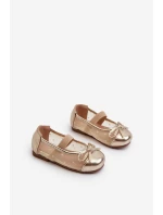 Dětské baletky s mašlí Zlaté Jellema