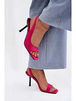 Dámské sandály na podpatku textil fuchsiová Calvoria