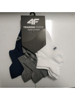 Pánské sportovní ponožky 4F SOM213 Bílé_Modré_Šedé (3 páry)