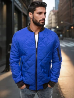 Pánská prošívaná bunda bomber modrá TX2214