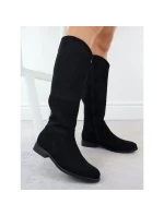 Černé ažurové dámské boty S.Barski 533