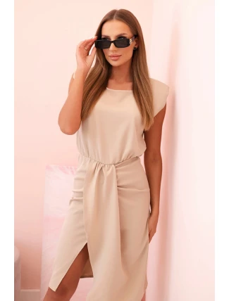 Dámská pruhovaná bavlněná šaty s V výstřihem a knoflíky tmavě mátová