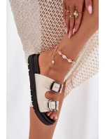 Dámské Pantofle S Přezkami Na Platformě Béžové Elamas