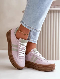 Dámské Semišové Tenisky Na Platformě Fialové Zazoo