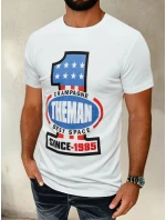 Pánské bílé tričko s potiskem FashionStreet RX4406