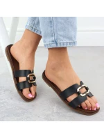 Dámské žabky s ornamentem černé Sergio Leone SK077H