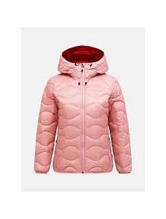 Dámská péřová bunda PEAK PERFORMANCE, model Helium Down Hood Jacket, růžová barva