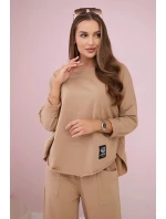 Bavlněná mikina kalhoty set Velbloud Bavlněná mikina kalhoty set Velbloud