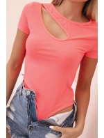 Dámské bavlněné body s V výstřihem a nařasením fango Dámské bavlněné body s V výstřihem a nařasením fango