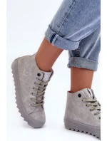 Dámské Tenisky Big Star Vysoké Zateplené Šedé GG274070