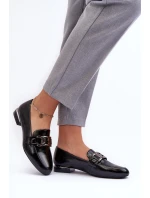 Dámské mokasíny s ozdobou černá Camilena