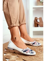 Dámské Kožené Baleríny Maciejka Bílé 01358-21