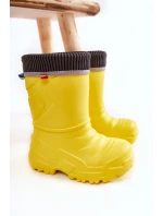 Dětské zateplené boty do deště Befado 162X302 Žlute