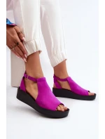Zazoo 2914 Dámské sandály z semiše Fuchsie