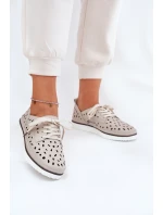 Dámské Kožené Polobotky S.Barski LR51-610 Béžové Dámské Kožené Polobotky S.Barski LR51-610 Béžové