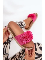 Dámské sandály na platformě s ozdobnými květinami fuchsie Tessara Dámské sandály na platformě s ozdobnými květinami fuchsie Tessara