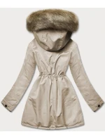 Béžová teplá oboustranná dámská zimní bunda (w610) Béžová teplá oboustranná dámská zimní bunda (w610)