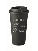 TO DO LIST:  BÝT ÚŽASNÝ - černý termohrnek 475 ml