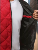 Pánská prošívaná bunda bomber červená TX2210