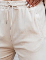 Dámské krémové velurové tepláky FashionStreet UY2841 Dámské krémové velurové tepláky FashionStreet UY2841