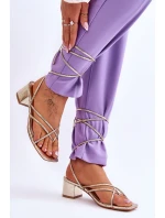 Vázané Sandály S Vysokými Podpatky zlato Secret Love Vázané Sandály S Vysokými Podpatky zlato Secret Love