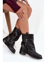 Kožené dámské kotníkové boty s obráceným límcem na klíně Maciejka K7213-01 Černé Kožené dámské kotníkové boty s obráceným límcem na klíně Maciejka K7213-01 Černé