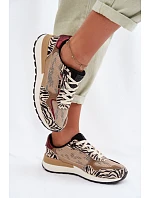 Dámské sportovní tenisky s potiskem Big Star TT274333 Béžové