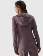 Dámská sportovní rychleschnoucí rozepínací mikina s kapucí 4F - hnědá