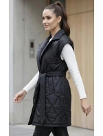 Prošívaná vesta Goodlookin s páskem černá (B8603-1)