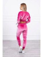 Velurová souprava s nápisem Queen fuchsia Velurová souprava s nápisem Queen fuchsia