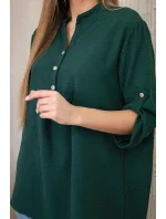 Halenka s prodlouženým zadním dílem khaki