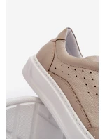 Pánské kožené sportovní boty Zazoo 1544 béžové