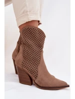 Dámské otevřené kotníkové boty na podpatku Béžové Rivorina