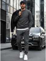 Pánská mikina s kapucí antracitová BX2405