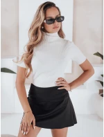 Dámský žebrovaný svetr s krátkým rukávem GIRLGLORY white FashionStreet MY2550 Dámský žebrovaný svetr s krátkým rukávem GIRLGLORY white FashionStreet MY2550