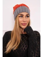 Paris fleecová čepice K212 červená+šedá Paris fleecová čepice K212 červená+šedá