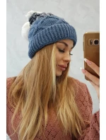 Fleecová čepice Alice K248 denim+white