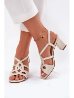 Dámské Sandály Na Podpatku Sergio Leone SK884 Perlové