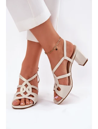 Dámské Sandály Na Podpatku Sergio Leone SK884 Perlové