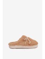 Kožešinové pantofle s mašlí Camel Minella Kožešinové pantofle s mašlí Camel Minella