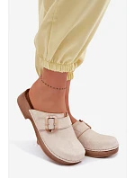 Dámské chodaki s přezkou Inblu TF000003 Světle béžové