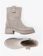 Exkluzívní  kotníčkové boty šedo-stříbrné dámské platforma