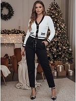 Dámský rozepínací svetr FUZZY bílý FashionStreet MY2365