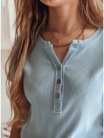 Dámská žebrovaná halenka KISS LOOK modrá FashionStreet RY2835