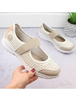 Pohodlná ažurová polobotka Rieker W RKR575A béžová