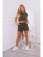Bavlněná souprava s khaki šortkami
